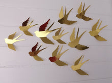 Load image into Gallery viewer, Dove/Swallow Bird 3D Gold Metallic Effect Wall Decals