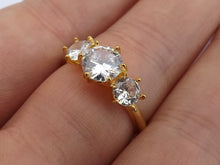 Load image into Gallery viewer, Faux Diamond & Gold Tone Ring (size 10)