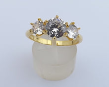 Load image into Gallery viewer, Faux Diamond & Gold Tone Ring (size 10)