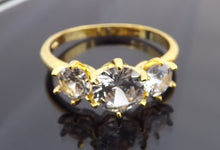 Load image into Gallery viewer, Faux Diamond & Gold Tone Ring (size 10)