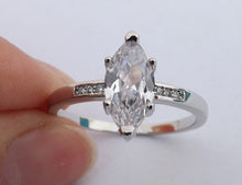 Load image into Gallery viewer, Faux Diamond & Silver Tone Costume Ring (size 10)
