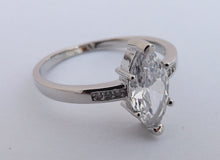 Load image into Gallery viewer, Faux Diamond & Silver Tone Costume Ring (size 10)