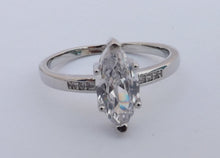 Load image into Gallery viewer, Faux Diamond & Silver Tone Costume Ring (size 10)