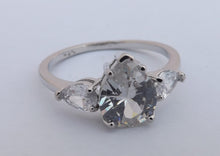 Load image into Gallery viewer, Faux Diamonds & Silver Tone Costume Ring (size 10)