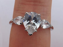 Load image into Gallery viewer, Faux Diamonds & Silver Tone Costume Ring (size 10)