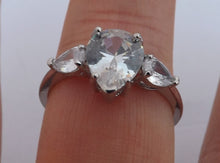 Load image into Gallery viewer, Faux Diamonds & Silver Tone Costume Ring (size 10)