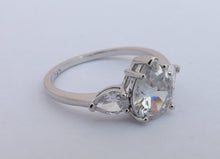 Load image into Gallery viewer, Faux Diamonds & Silver Tone Costume Ring (size 10)