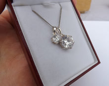 Load image into Gallery viewer, Faux Diamonds & Sterling Silver Pendant Necklace
