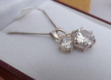 Load image into Gallery viewer, Faux Diamonds & Sterling Silver Pendant Necklace