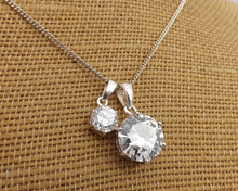 Load image into Gallery viewer, Faux Diamonds & Sterling Silver Pendant Necklace