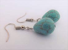 Load image into Gallery viewer, Faux Turquoise Bead Drop Earrings