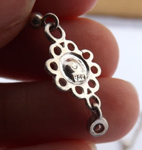 Load image into Gallery viewer, Freshwater Pearl, Faux Diamond & Sterling Silver Drop Pendant Necklace & Earrings Set