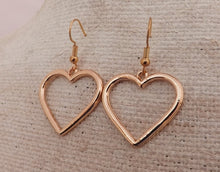 Load image into Gallery viewer, Hollow Heart Earrings (Gold or Silver)
