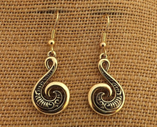 Load image into Gallery viewer, Koru Hook Pendant Necklace & Earrings (Silver or Gold)