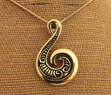 Load image into Gallery viewer, Koru Hook Pendant Necklace & Earrings (Silver or Gold)