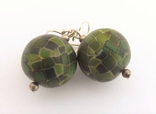 Load image into Gallery viewer, Green Chunky Kathryn Design Bead Earrings on Sterling Silver Hooks