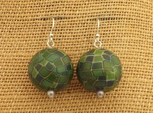 Load image into Gallery viewer, Green Chunky Kathryn Design Bead Earrings on Sterling Silver Hooks