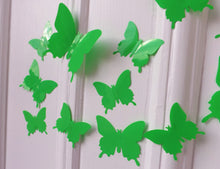 Load image into Gallery viewer, 24x Light Green 3D Butterfly Wall Decals
