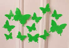 Load image into Gallery viewer, 24x Light Green 3D Butterfly Wall Decals