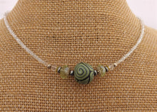Load image into Gallery viewer, Green, Black & Clear Kathryn Design Handmade Bead necklace