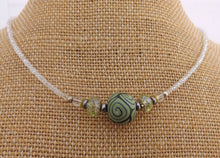 Load image into Gallery viewer, Green, Black & Clear Kathryn Design Handmade Bead necklace