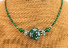 Load image into Gallery viewer, Green & Blue Korus Kathryn Design Handmade bead necklace