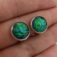 Load image into Gallery viewer, Green & Blue Clip on Earrings