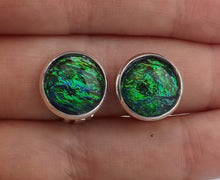 Load image into Gallery viewer, Green & Blue Clip on Earrings