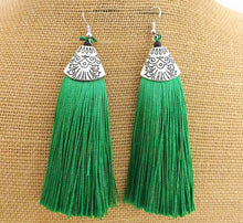 Load image into Gallery viewer, Large Tassel Earrings (multiple colour options)