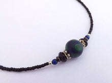 Load image into Gallery viewer, Dark Blue & Green Kathryn Design Handmade Bead Necklace