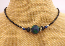 Load image into Gallery viewer, Dark Blue & Green Kathryn Design Handmade Bead Necklace