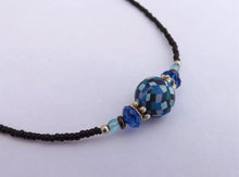Load image into Gallery viewer, Handmade Mixed Blue Squares Kathryn Design Handmade Bead Necklace