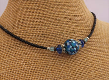 Load image into Gallery viewer, Handmade Mixed Blue Squares Kathryn Design Handmade Bead Necklace