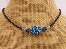 Load image into Gallery viewer, Handmade Mixed Blue Squares Kathryn Design Handmade Bead Necklace