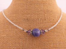 Load image into Gallery viewer, Handmade Purple & White Kathryn Design necklace