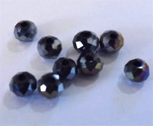 Load image into Gallery viewer, 1 strand 4mm Hematite Grey Warm Metallic Lustre Crystal Cut Glass Rondelle Beads
