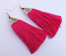 Load image into Gallery viewer, Large Tassel Earrings (multiple colour options)
