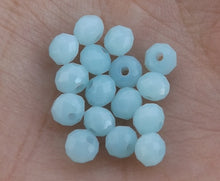 Load image into Gallery viewer, 1 Strand 4mm Light Milky Opaque Blue Crystal Cut Glass Rondelle Beads - lbopo
