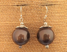 Load image into Gallery viewer, Large Brown Miracle Bead Earrings