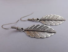 Load image into Gallery viewer, Leaf Drop Earrings (Silver or Bronze Tone)