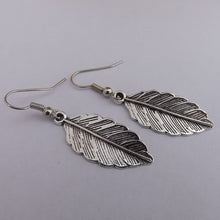 Load image into Gallery viewer, Leaf Drop Earrings (Silver or Bronze Tone)
