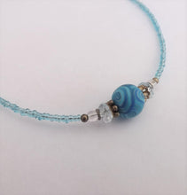 Load image into Gallery viewer, Light Blue Handmade Kathryn Design bead necklace
