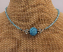 Load image into Gallery viewer, Light Blue Handmade Kathryn Design bead necklace