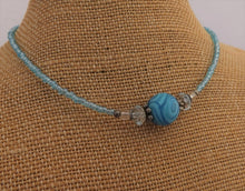 Load image into Gallery viewer, Light Blue Handmade Kathryn Design bead necklace