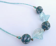 Load image into Gallery viewer, Light Blue Kathryn Design 5 Bead Chunky Necklace