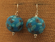 Load image into Gallery viewer, Light Blue & Grey Handmade Kathryn Design Bead Earrings on Sterling Silver Hooks
