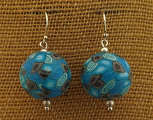Load image into Gallery viewer, Light Blue & Grey Handmade Kathryn Design Bead Earrings on Sterling Silver Hooks