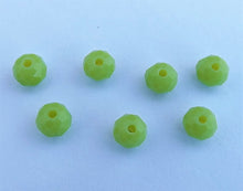 Load image into Gallery viewer, 40pcs 4mm Light Green Opaque Crystal Cut Glass Rondelle Beads - lgo1