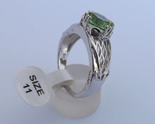 Load image into Gallery viewer, Light Green & Silver Tone Bling Ring (size 11)