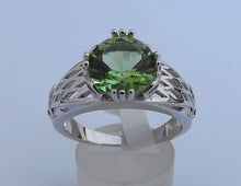 Load image into Gallery viewer, Light Green & Silver Tone Bling Ring (size 11)